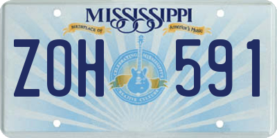 MS license plate ZOH591
