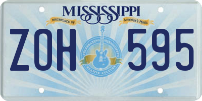 MS license plate ZOH595