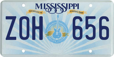 MS license plate ZOH656