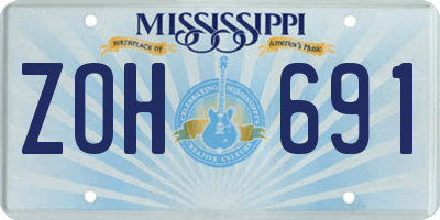 MS license plate ZOH691