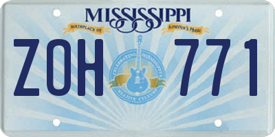 MS license plate ZOH771