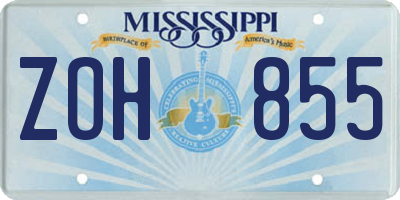 MS license plate ZOH855