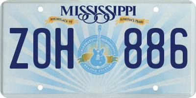 MS license plate ZOH886