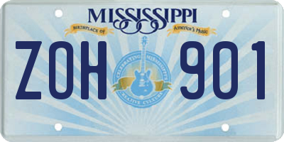 MS license plate ZOH901
