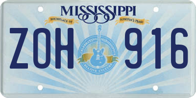 MS license plate ZOH916