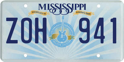 MS license plate ZOH941