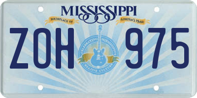 MS license plate ZOH975