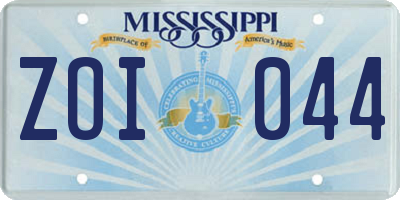 MS license plate ZOI044