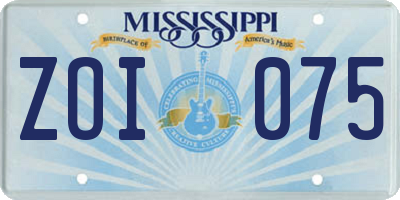 MS license plate ZOI075