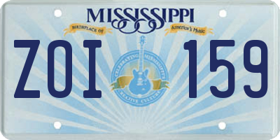 MS license plate ZOI159