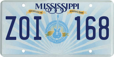 MS license plate ZOI168