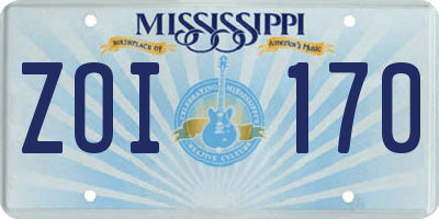 MS license plate ZOI170