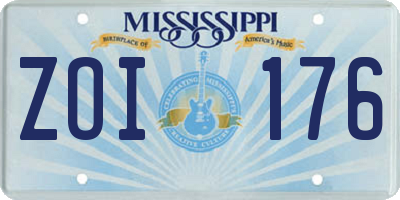 MS license plate ZOI176
