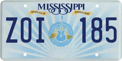 MS license plate ZOI185