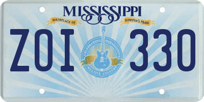 MS license plate ZOI330
