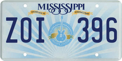 MS license plate ZOI396