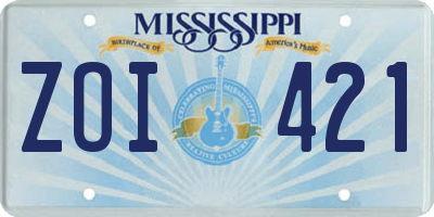 MS license plate ZOI421