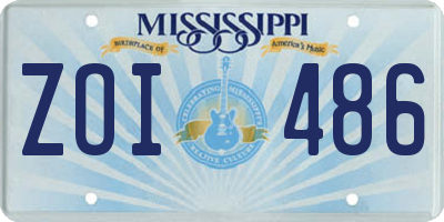 MS license plate ZOI486