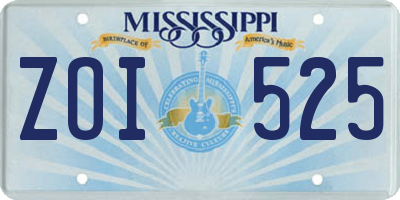 MS license plate ZOI525