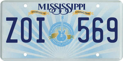 MS license plate ZOI569