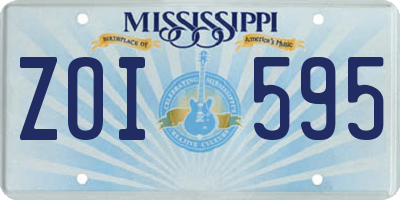 MS license plate ZOI595