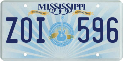 MS license plate ZOI596