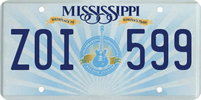 MS license plate ZOI599