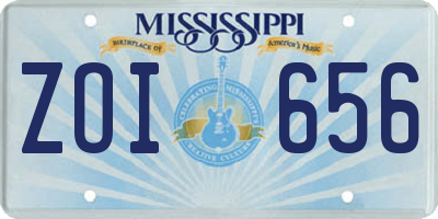 MS license plate ZOI656