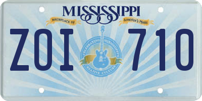 MS license plate ZOI710