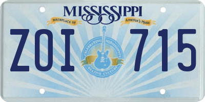 MS license plate ZOI715