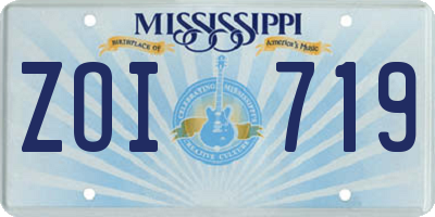 MS license plate ZOI719