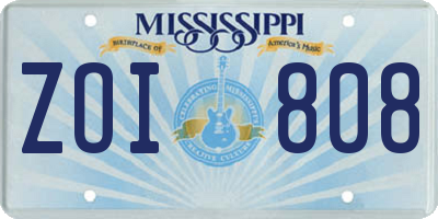 MS license plate ZOI808