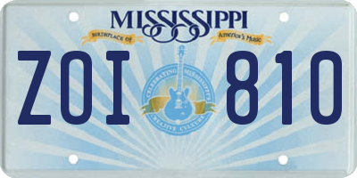 MS license plate ZOI810