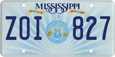 MS license plate ZOI827