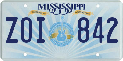 MS license plate ZOI842