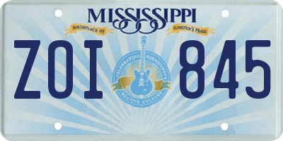 MS license plate ZOI845