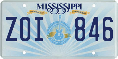 MS license plate ZOI846