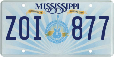 MS license plate ZOI877
