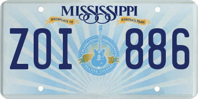 MS license plate ZOI886