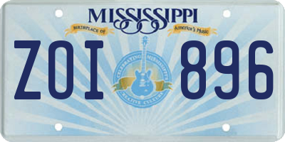 MS license plate ZOI896