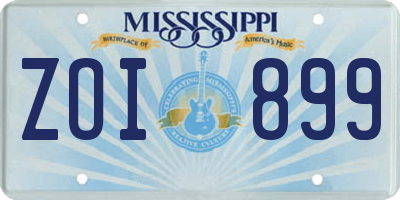 MS license plate ZOI899
