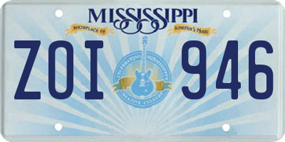 MS license plate ZOI946