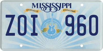 MS license plate ZOI960