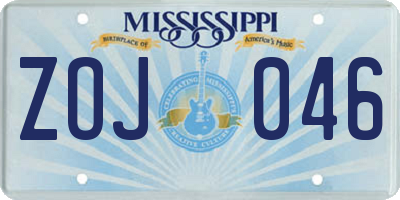 MS license plate ZOJ046