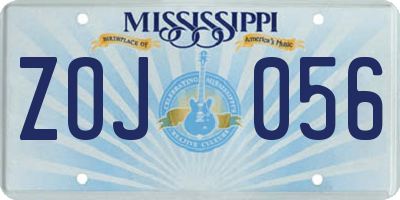MS license plate ZOJ056