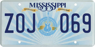 MS license plate ZOJ069