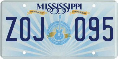 MS license plate ZOJ095