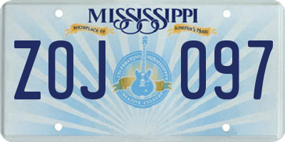MS license plate ZOJ097