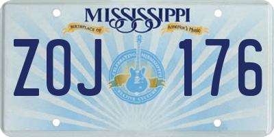 MS license plate ZOJ176