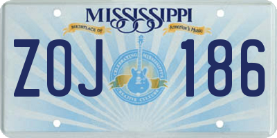 MS license plate ZOJ186